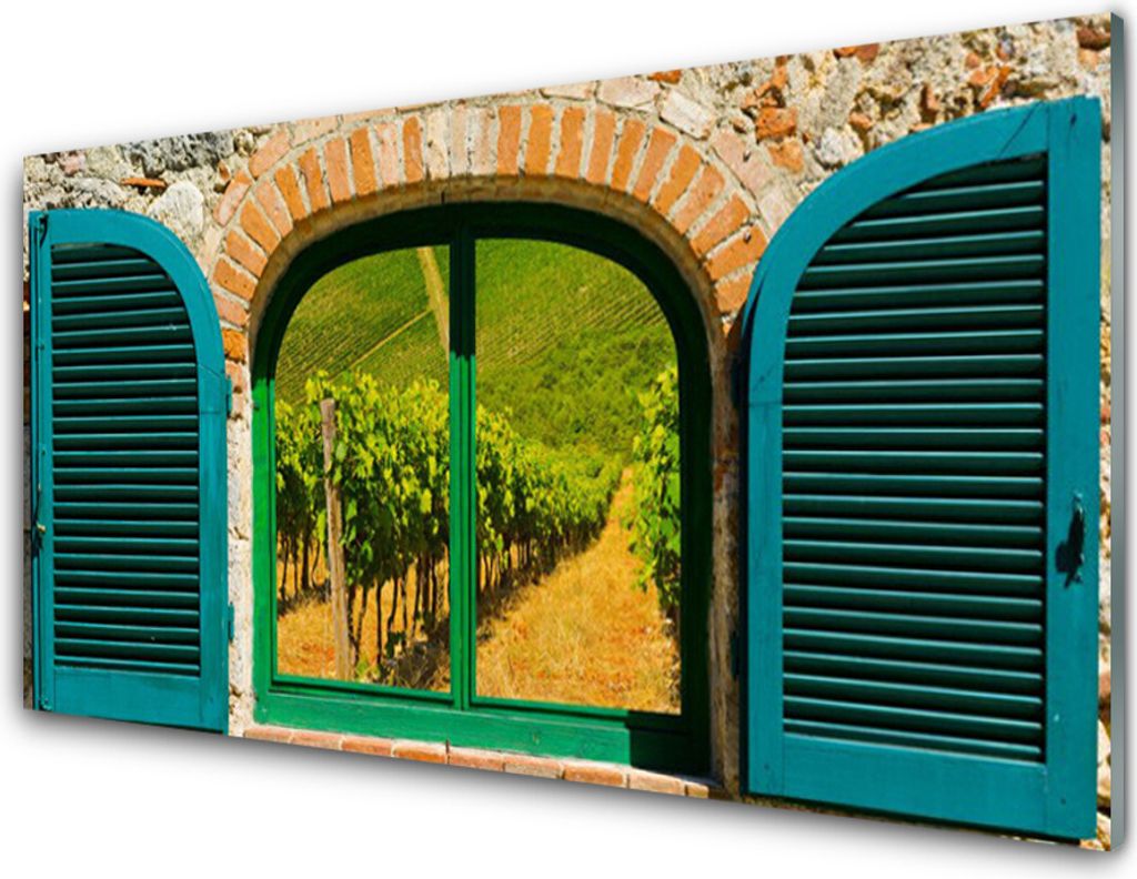 Acrylglasbilder 100x50 Wandbild Druck Fenster Landschaft