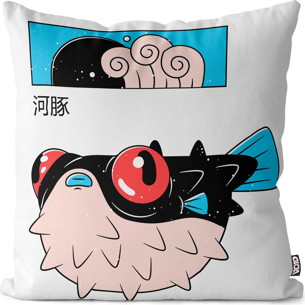VOID Kugelfisch Asien Anime Grafik Kissenbezug Kissenhülle Polyester Dekoration Outdoor Dekokissen