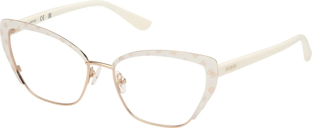 Lunettes de vue Guess GU50122 021 Blanc Mat 54-16-145 pour Femme