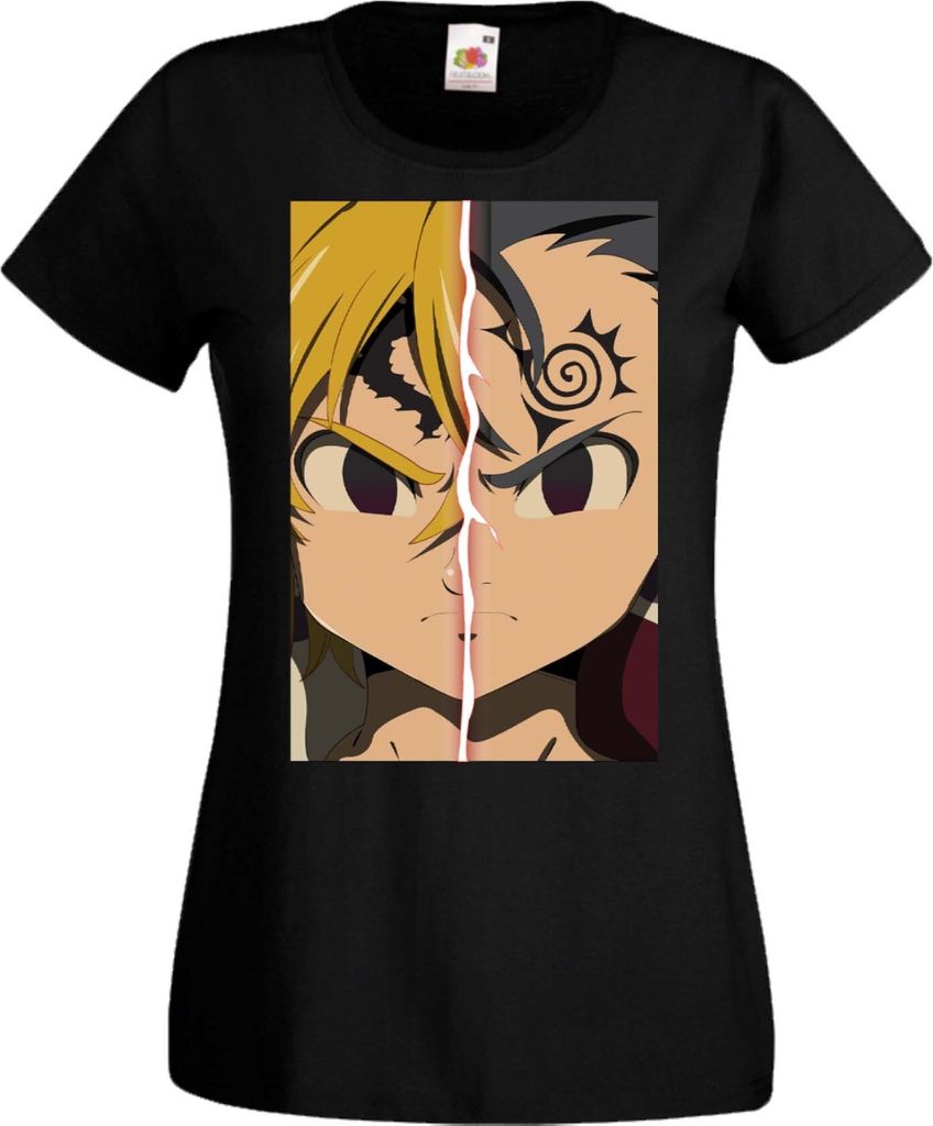 Damen T-Shirt Manga Anime The Seven Anime Deadly Manga Sins Meliodas 01 Meliodas, Lady S / Schwarz