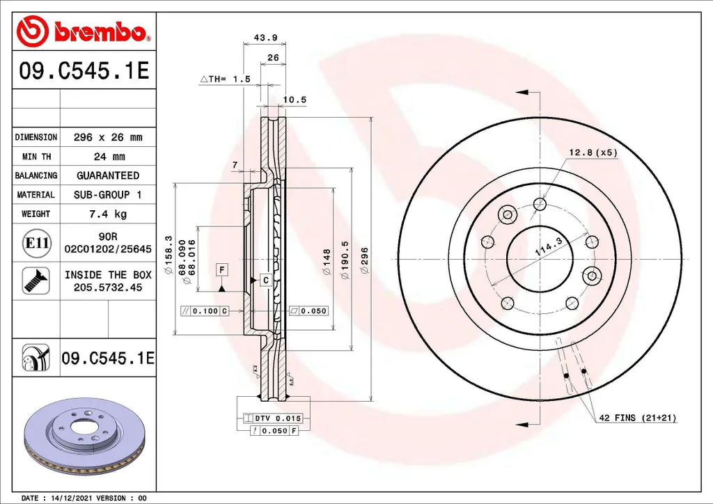 Stop Vibrations Freins Leaf ZE0 Kit Brembo Disques et Plaquettes OE