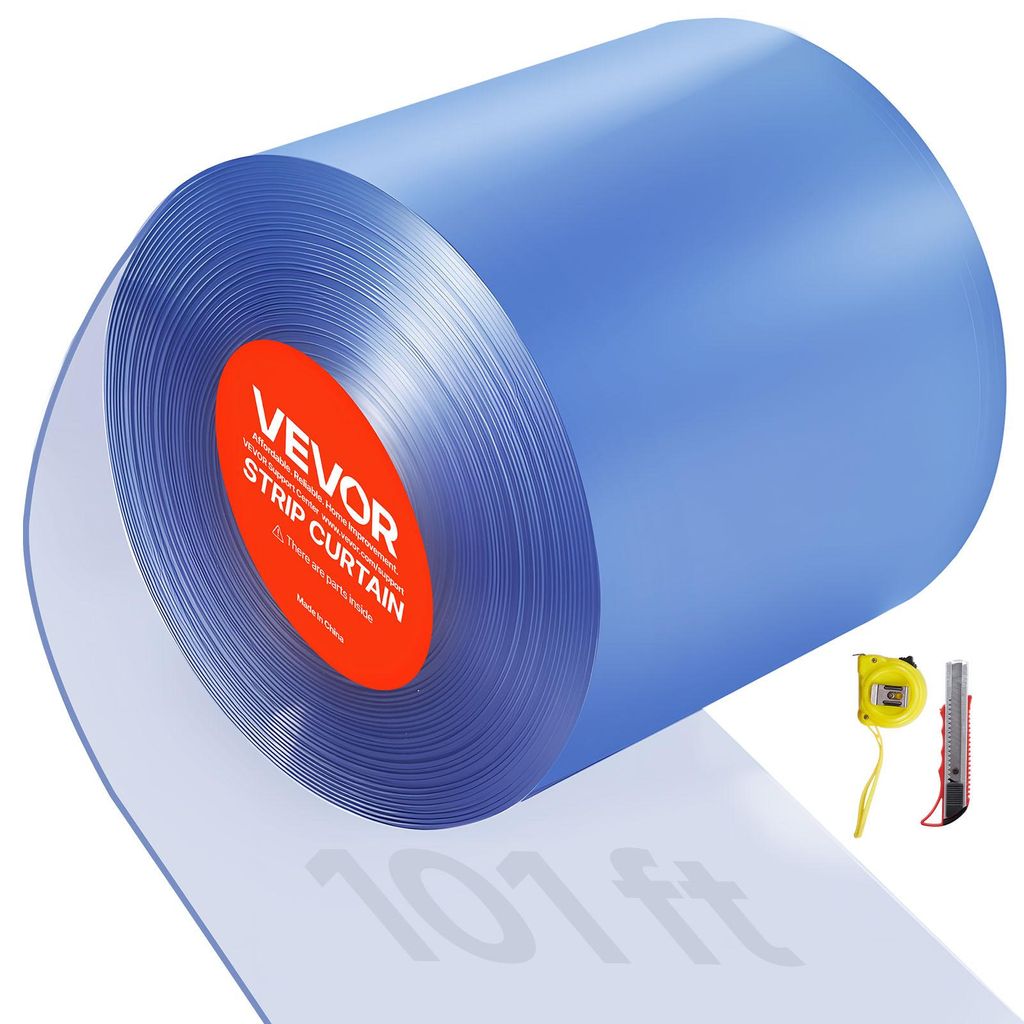 VEVOR PVC-Streifenvorhang, 30,8 x 0,3 m, Lamellenvorhang, Meterware, -20 °C bis 60 °C Vorhangstreifen für Türen von Supermärkten, Garagen, Lag...