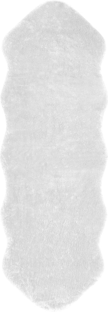 Kunstfell 55 x 160 cm Weiß Fellform Teppich Fellimitat Produktbild 