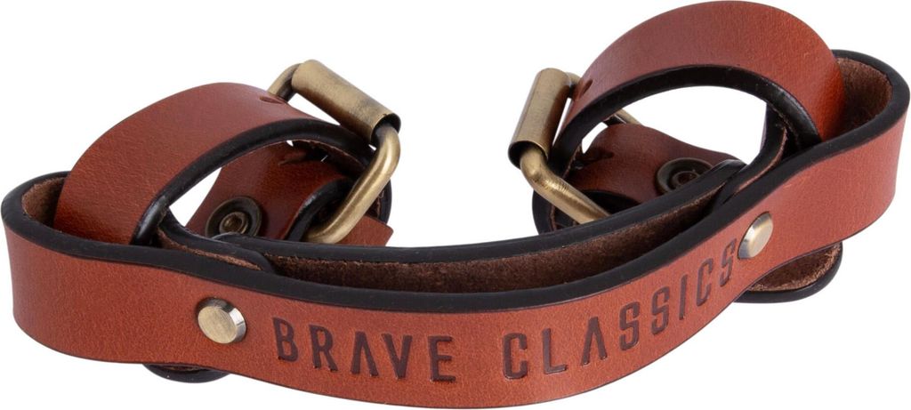 BRAVE CLASSIC Fahrrad-Transportgriff Echtleder Tra braun