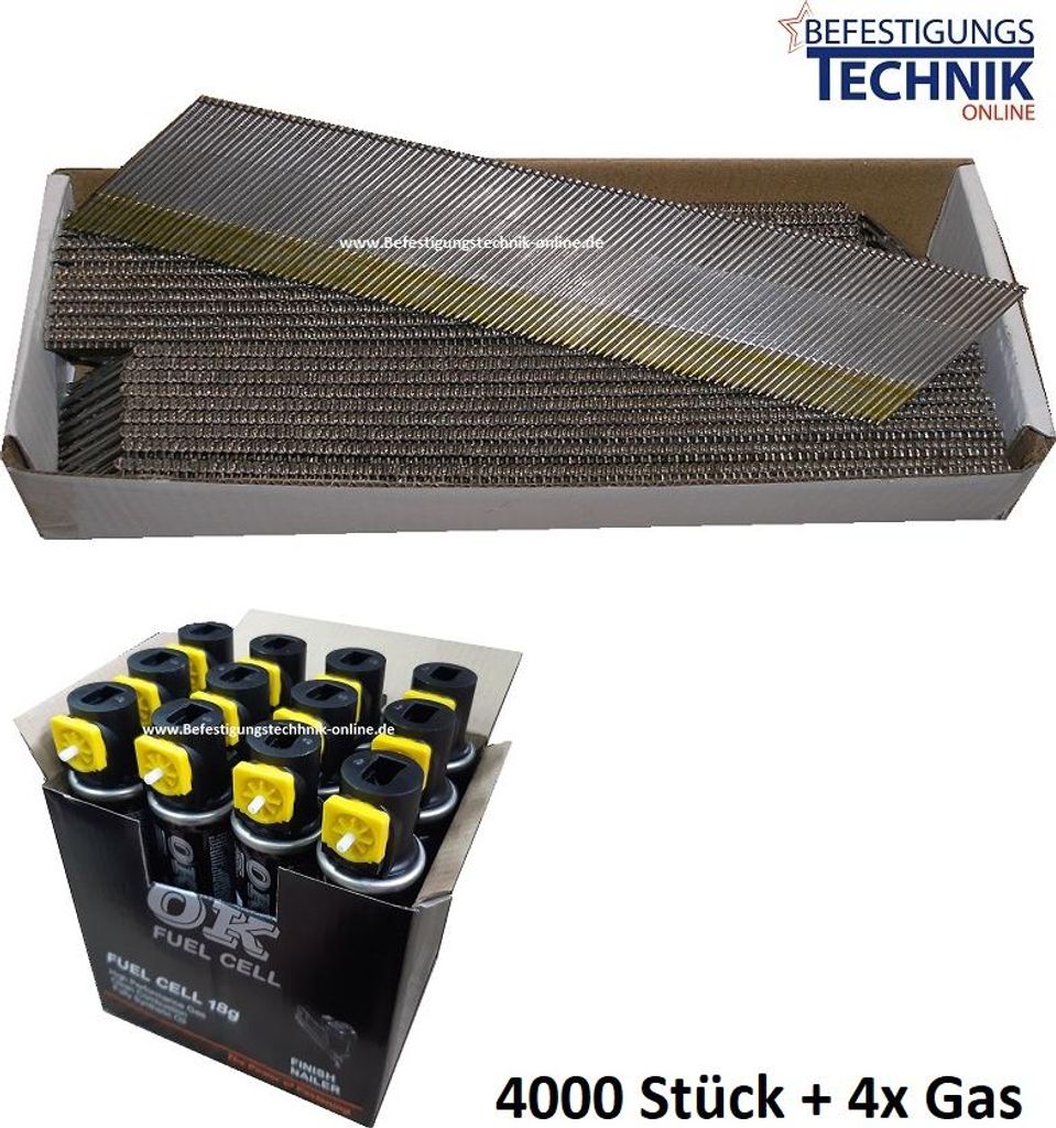 Stauchkopfnägel 44mm verzinkt Nägel DA 34° Gas für Nagler Tjep AB-15/64 Senco GT65i-DA BR-06