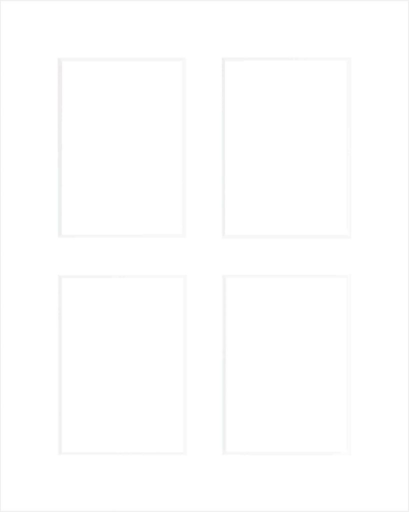 nielsen Passepartout Premium 2,5 mm, Außenformat 40x50 cm für 4 Bilder 13x18 cm, hellweiß