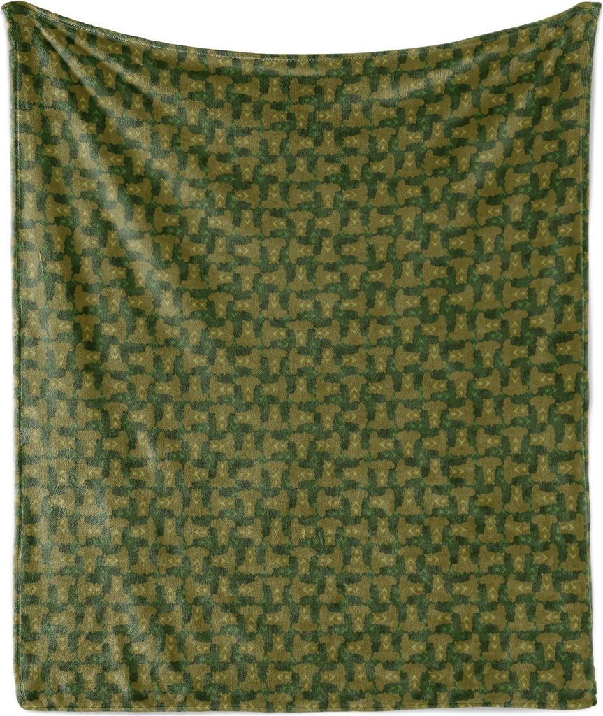 ABAKUHAUS Camo Weich Flanell Fleece Decke, Tarnung Inspired Konzept mit Bär Wilde Tiere Zusammenfassungs-Entwurf Drucken, 175 x 230 cm, Kitz und J...
