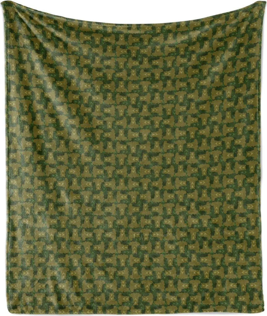 Offerta Coperta Flanella Pile ABAKUHAUS 175x230 cm - Camo Verde Cervo