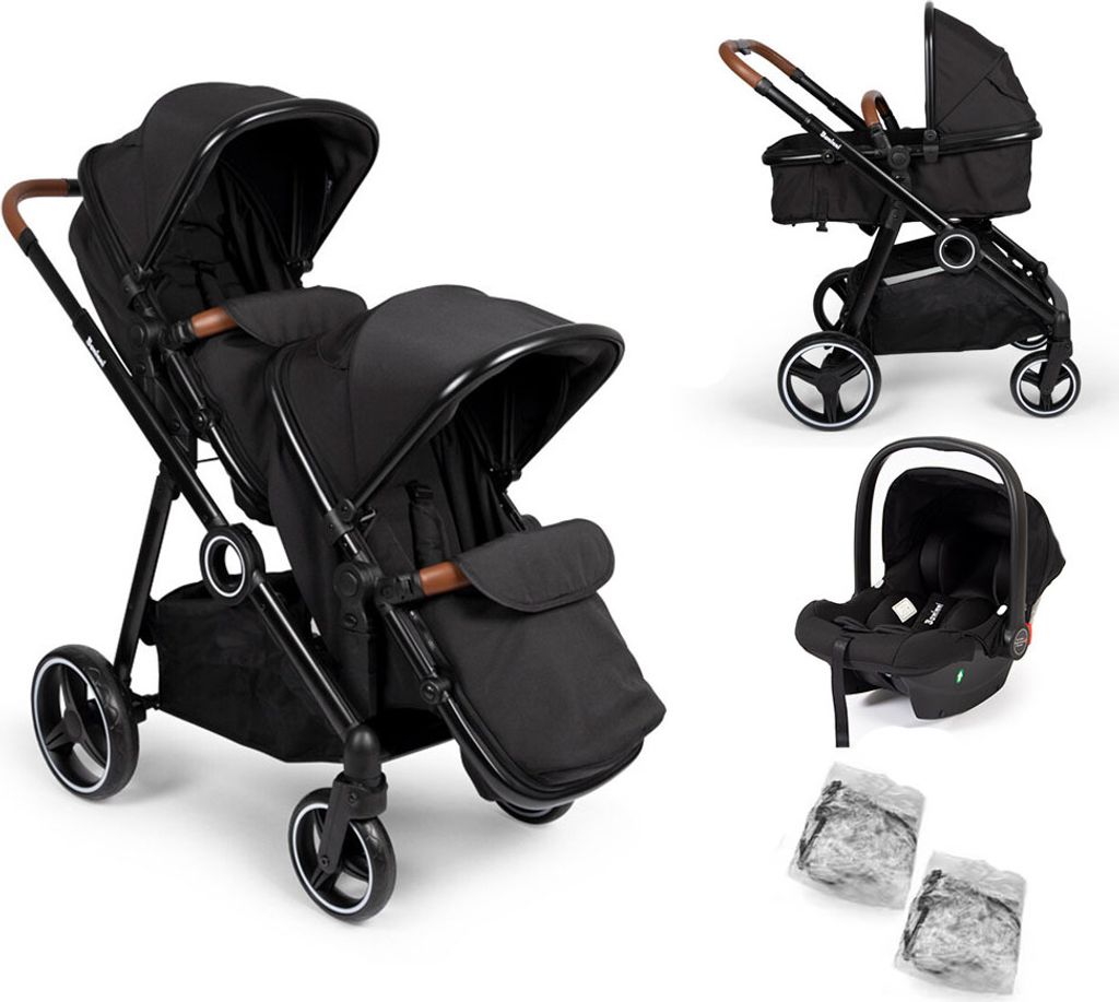 Baninni 4-in-1 Duo Kinderwagen mit Autositz Luiz Schwarz Produktbild 