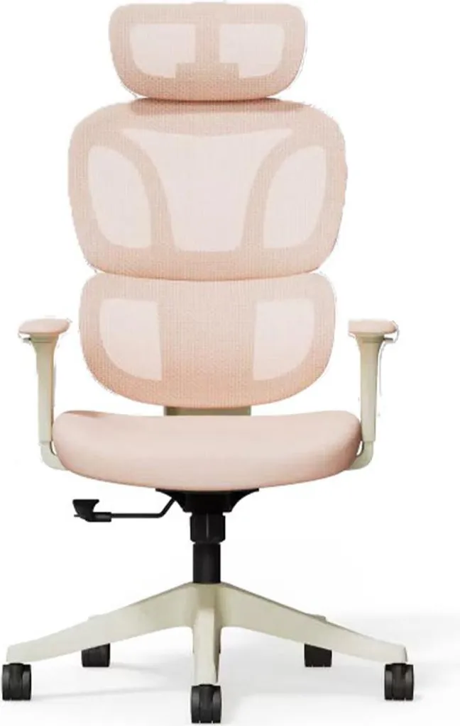 Chaise de bureau ergonomique BS5P-PRO rose avec support lombaire réglable