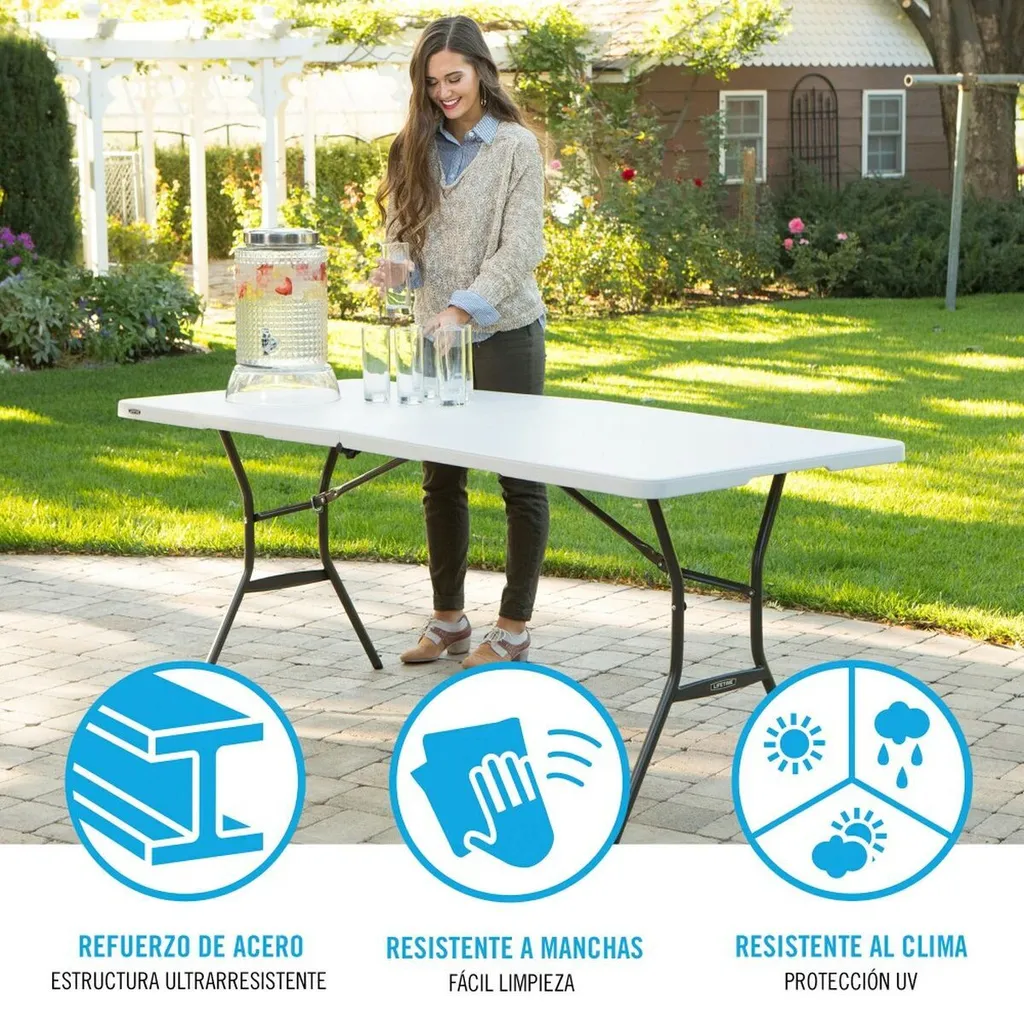 Table pliante plastique 182x76cm - Gain de place, Solide, Lifetime - 16