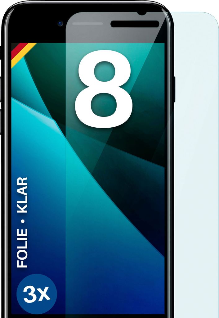 moex 3x Schutzfolie kompatibel mit Apple iPhone 8 - Displayschutzfolie dünn Folie, Klar
