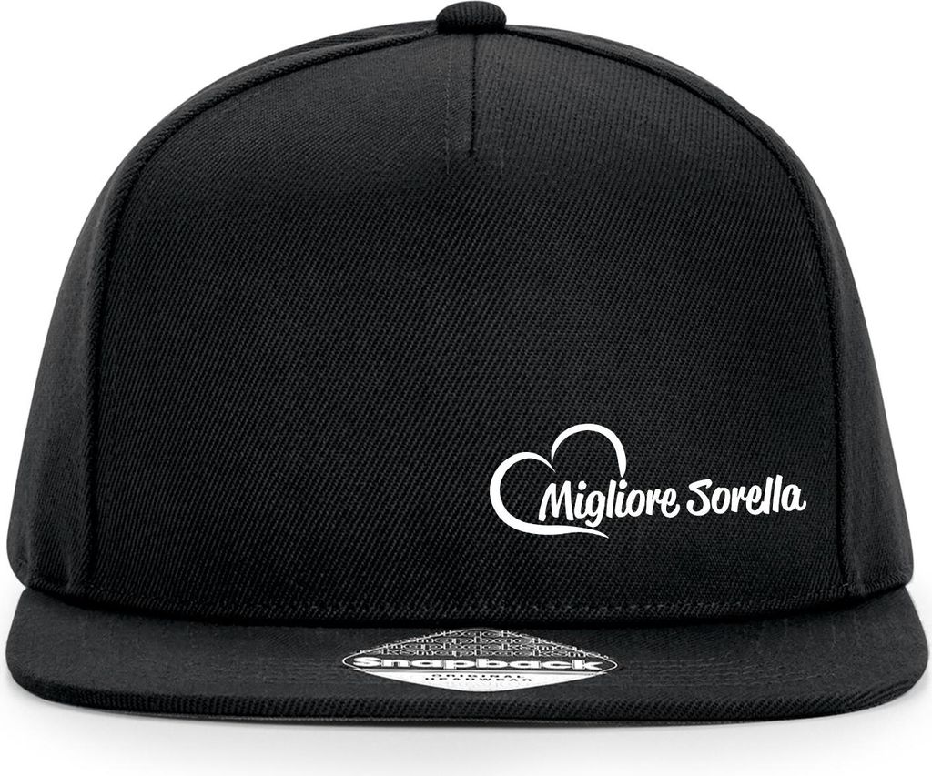 Huuraa Cappy Mütze Migliore Sorella Cuore Black Polyester Snapback Kappe Geschenkidee
