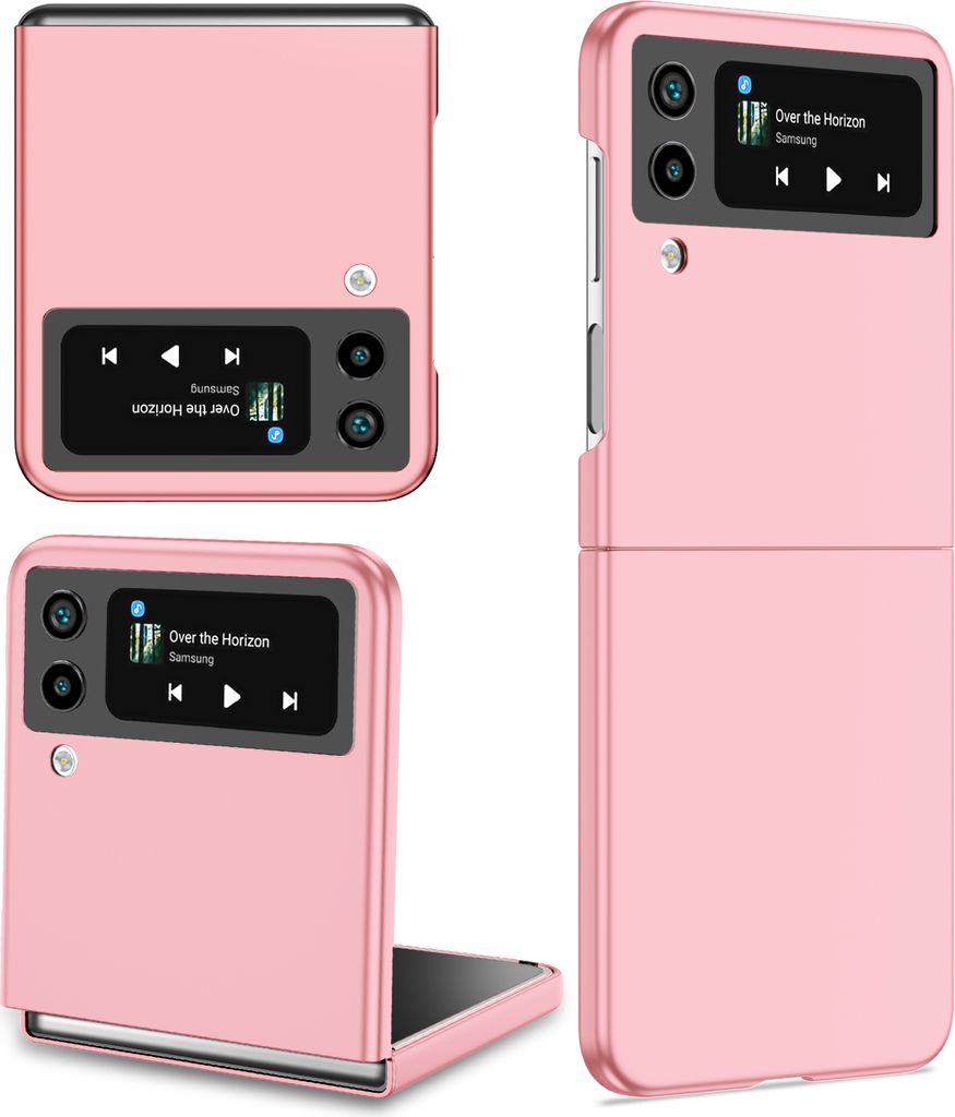 Samsung Z Flip4 5G Hülle, Dünn Hart PC Kratzfeste Schutzhülle für Samsung Galaxy Z Flip 4 5G Pink