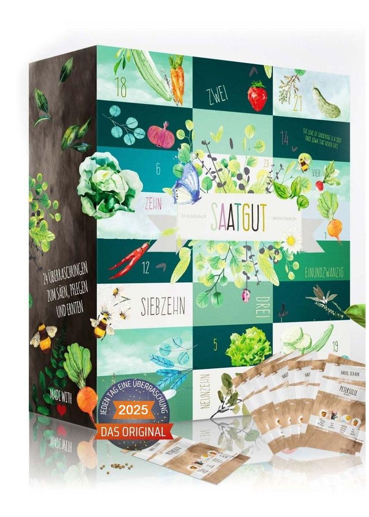 BOXILAND® Calendrier de l’Avent Semences 2025 – 24 variétés Image du produit 