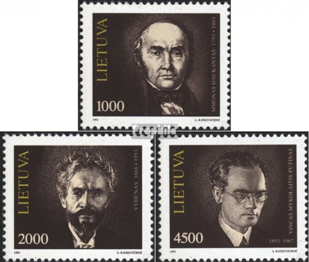 Briefmarken Litauen 1993 Mi 523-525 (kompl.Ausg.) gestempelt Persönlichkeiten