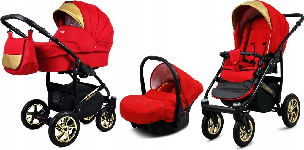 BabyLux Gold Lux Scarlet Poussette Trio Compacte Anti-Chocs Bébé