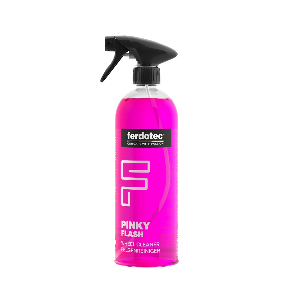 FERDOTEC Felgenreiniger Pinky Flash (750 ml) – Säurefrei & pH-neutraler Felgenreiniger mit Gel-Formel und Wirkindikator – Für alle Felgenarten