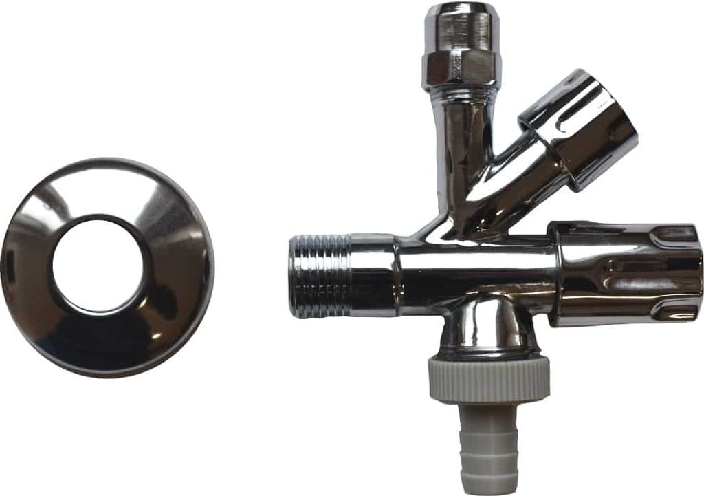 Kombi - Eckventil Comfortgriff 1/2"x10 mm x3/4" Produktbild 