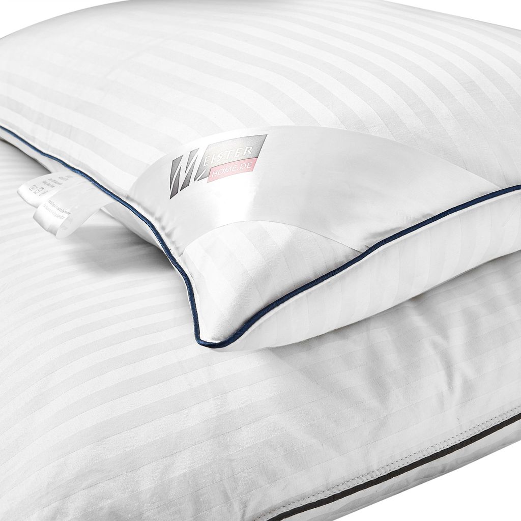 Meisterhome Daunen Kopfkissen 90% Daunen 10% Federn Baumwolle, Maße:80 x 80 cm Premium