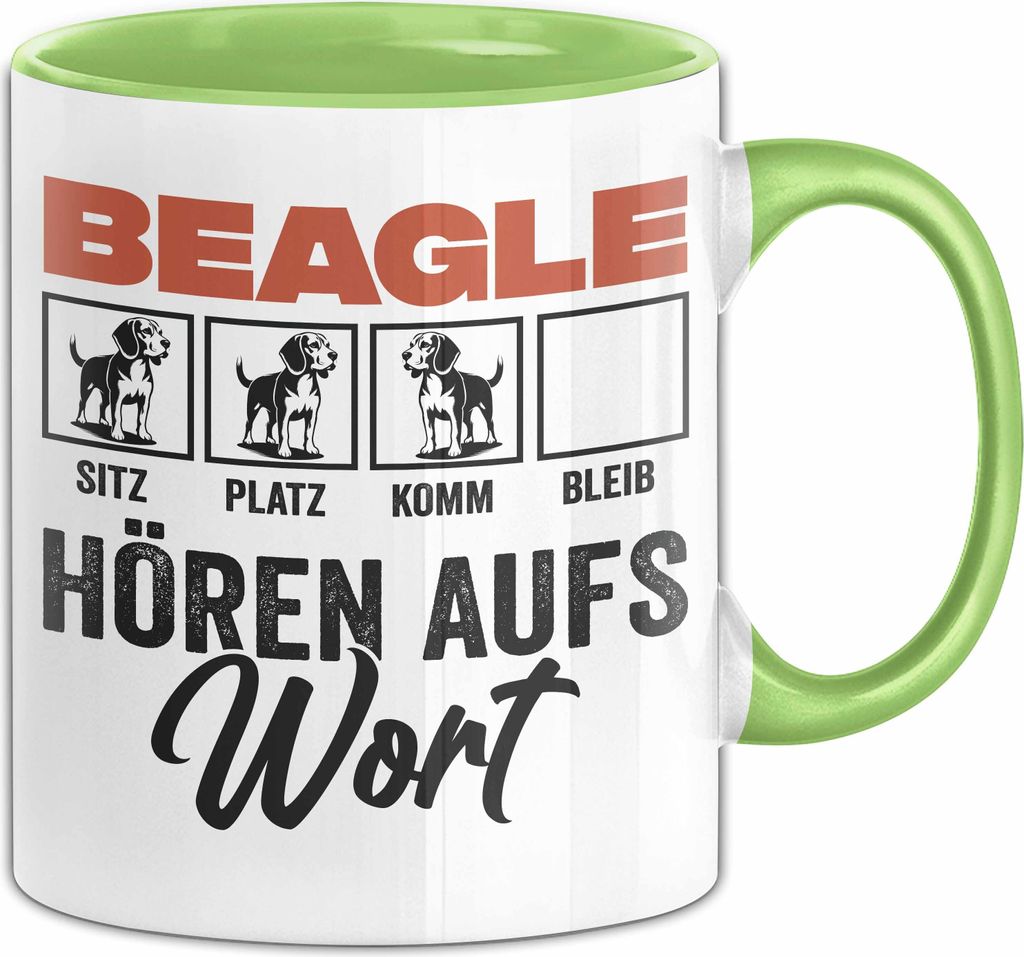 Beagle Hören Aufs Wort Tasse Geschenk Beagle Besitzer Mama Becher (Grün)