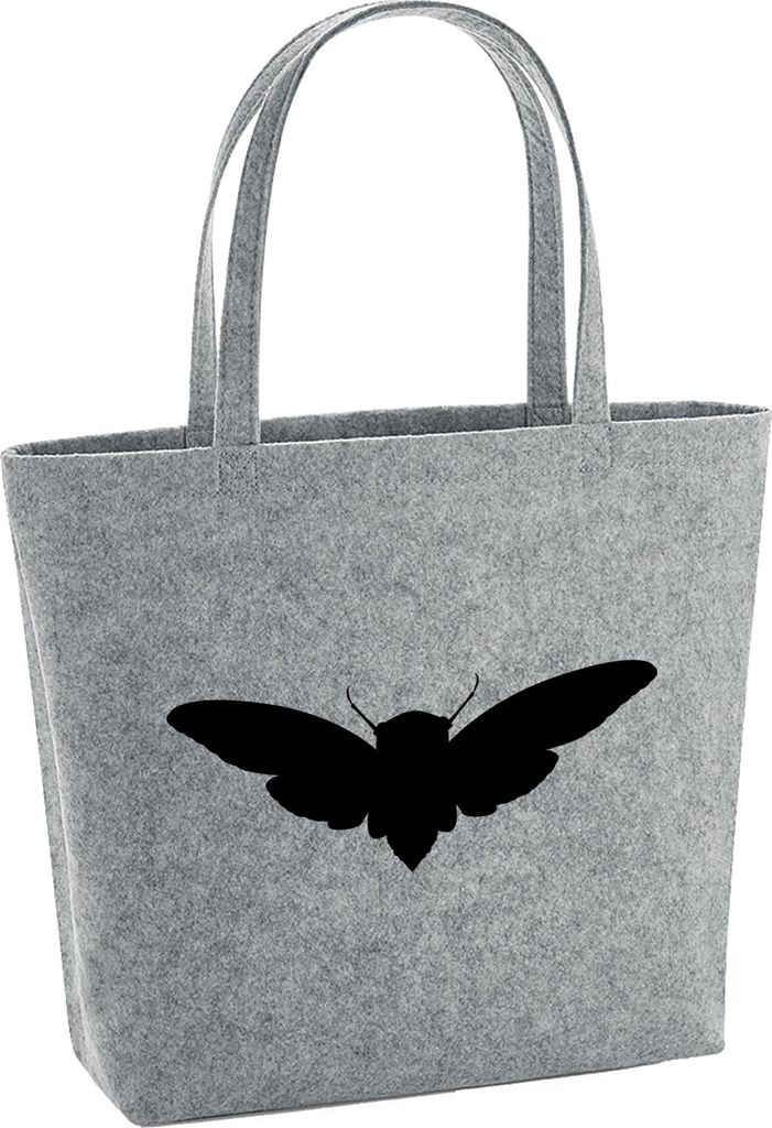 Huuraa Filzshopper Motte Silhouette 22 Liter Grey Melange Filztasche Geschenkidee