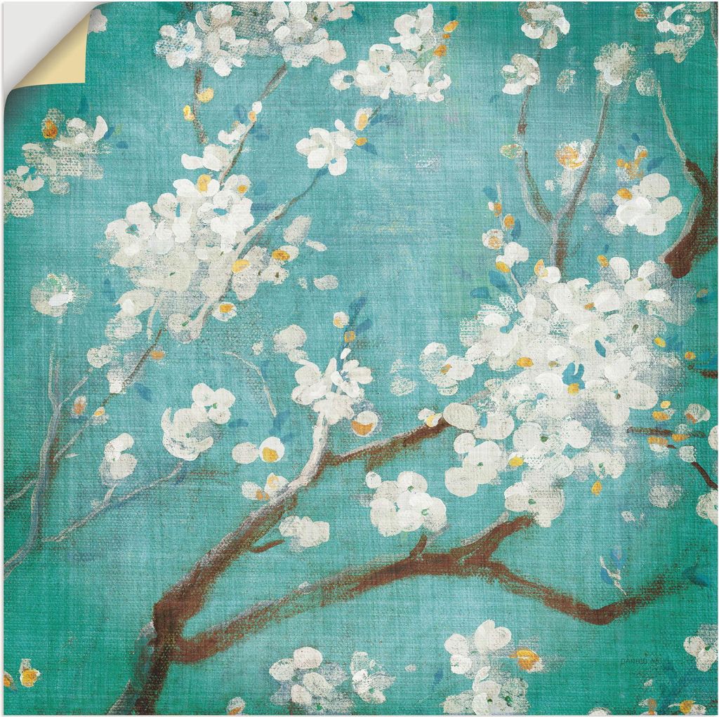 ARTland Wandbild, selbstklebend Weiße Kirschblüten I Größe: 70x70 cm