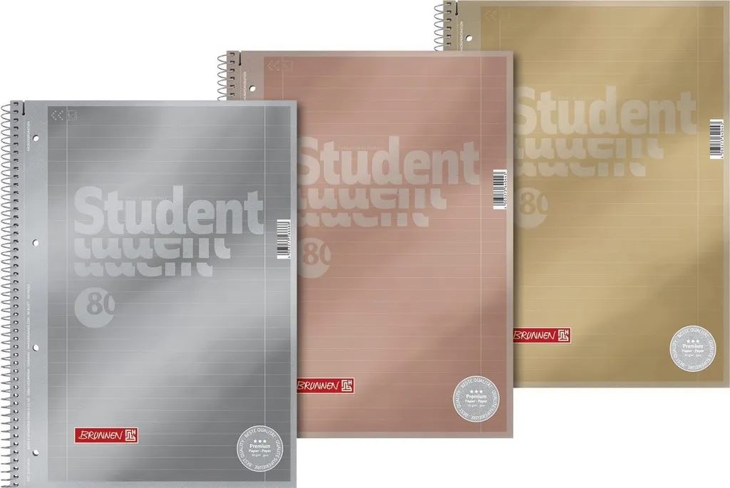 Bloc-notes A4 Brunnen 90g Papier Premium Ligné 27 Série Metallic x5