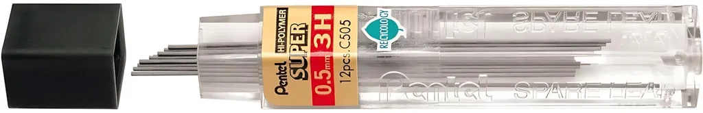 Mines fines Pentel 0,5 mm 3H noires idéales pour architectes et tracés
