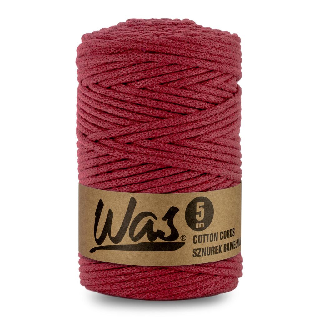 Baumwollkordel Geflochtene Baumwollschnur Polyesterkernschnur Für Makramee Makramee-Seil Bastelkordel 5mm 100m weinrot DIY WAS