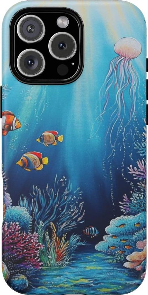 Bunte Unterwasserwelt mit Korallenriff – Hülle Kompatibel mit iPhone 16 Pro Max