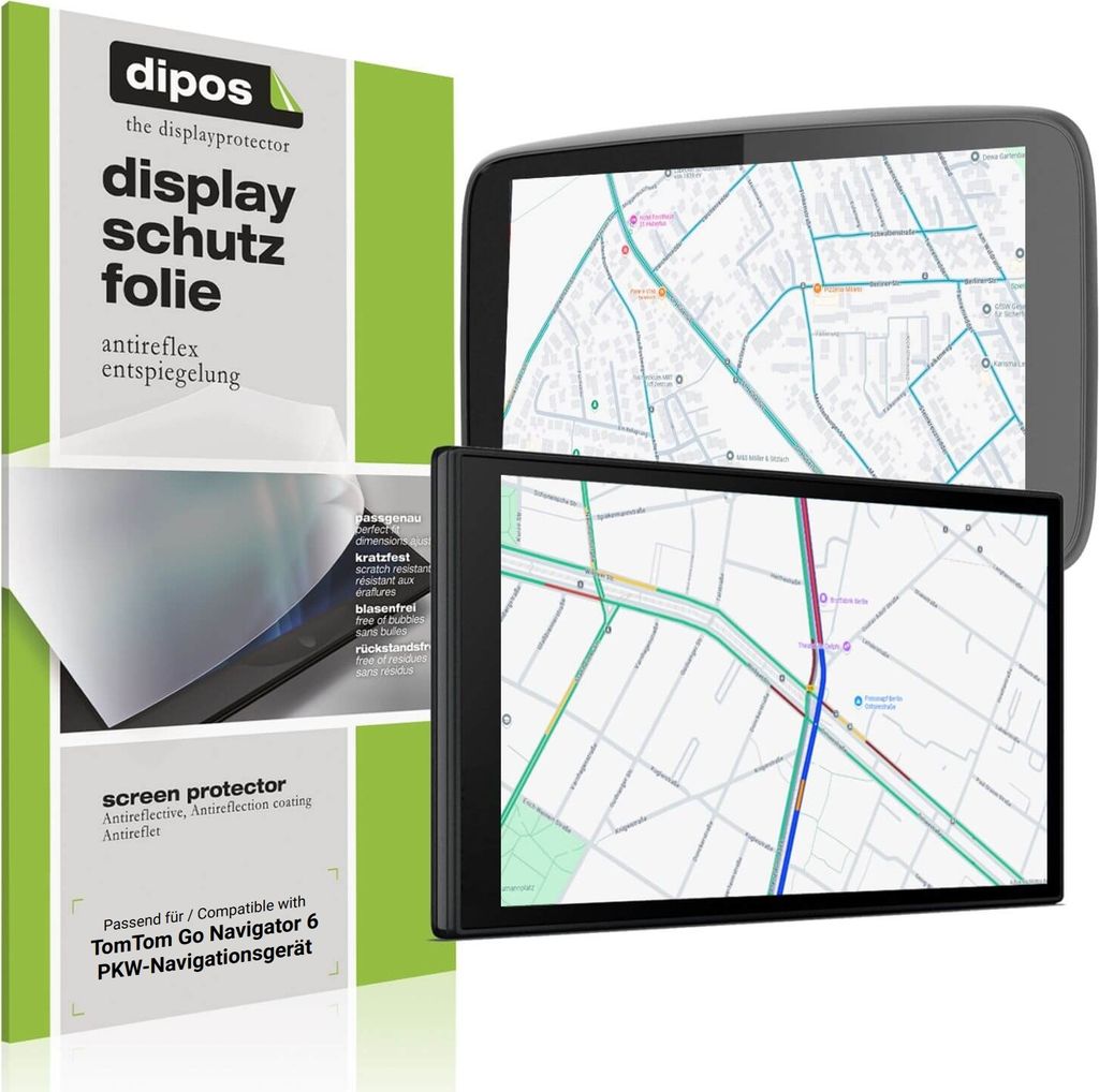 2x Schutzfolie für TomTom Go Navigator 6 PKW-Navigationsgerät matt Displayschutzfolie Folie Display Schutz dipos