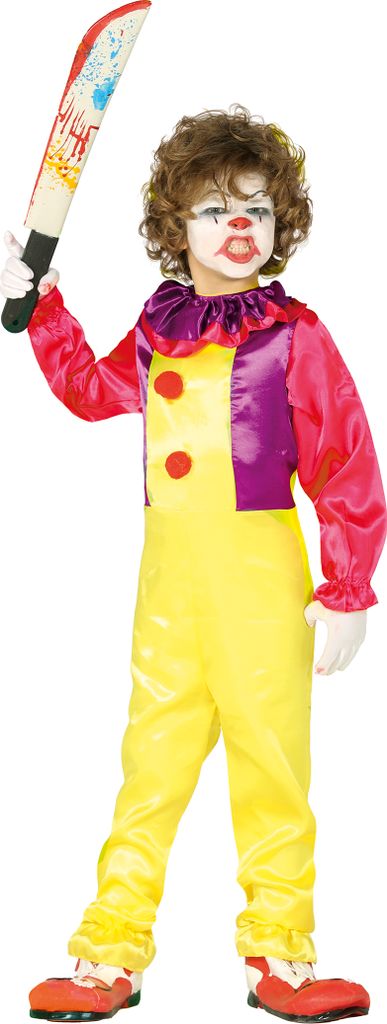 Zlý dětský kostým Klaun Halloween 2026 Šedá Obrázek produktu 