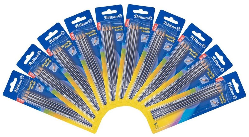 Pelikan 10x3er Pack Bleistifte Härtegrad 2B Schulstift Produktbild 