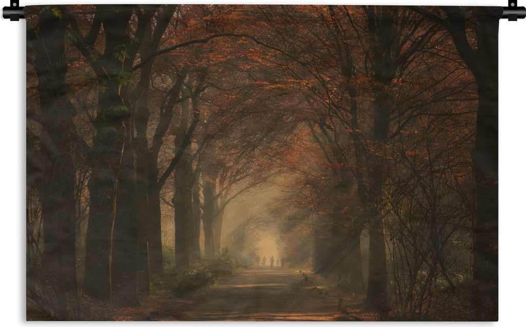 MuchoWow Wandteppich Wandbehang Waldweg - Herbst - Wald - Bäume und Pflanzen - Natur 60x40 cm Tapisserie Dekoration Wandtuch - Wanddekorationen