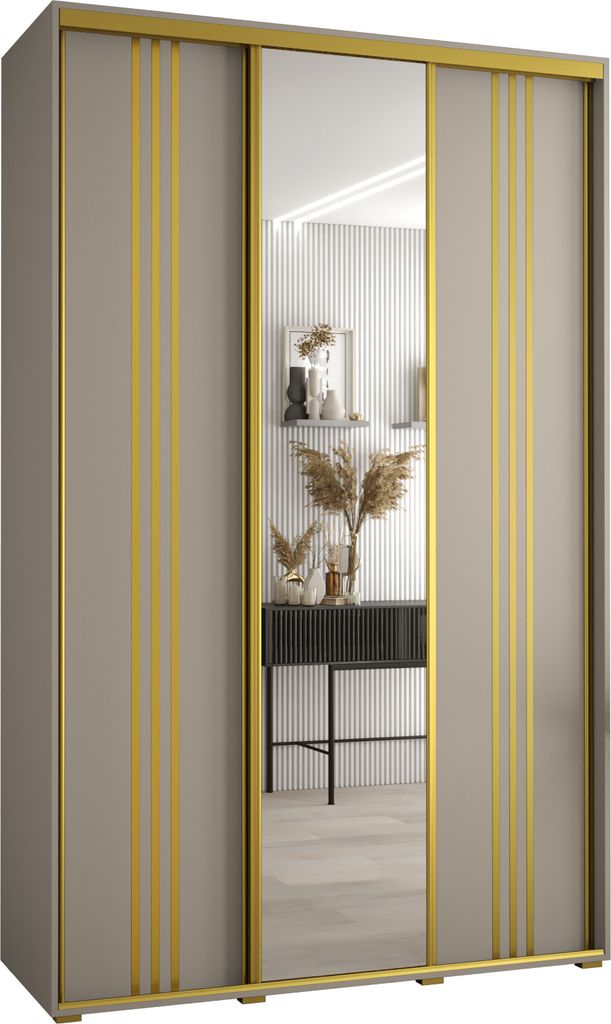 Kryspol Dakota 7 Schrank, drei Türen - 235,2x150x60cm - Kaschmir Gold