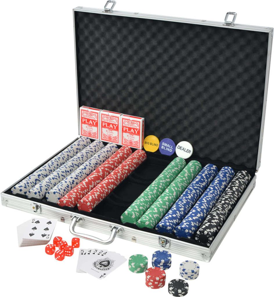 vidaXL Set da poker con 1.000 fiches in alluminio Immagine del prodotto 