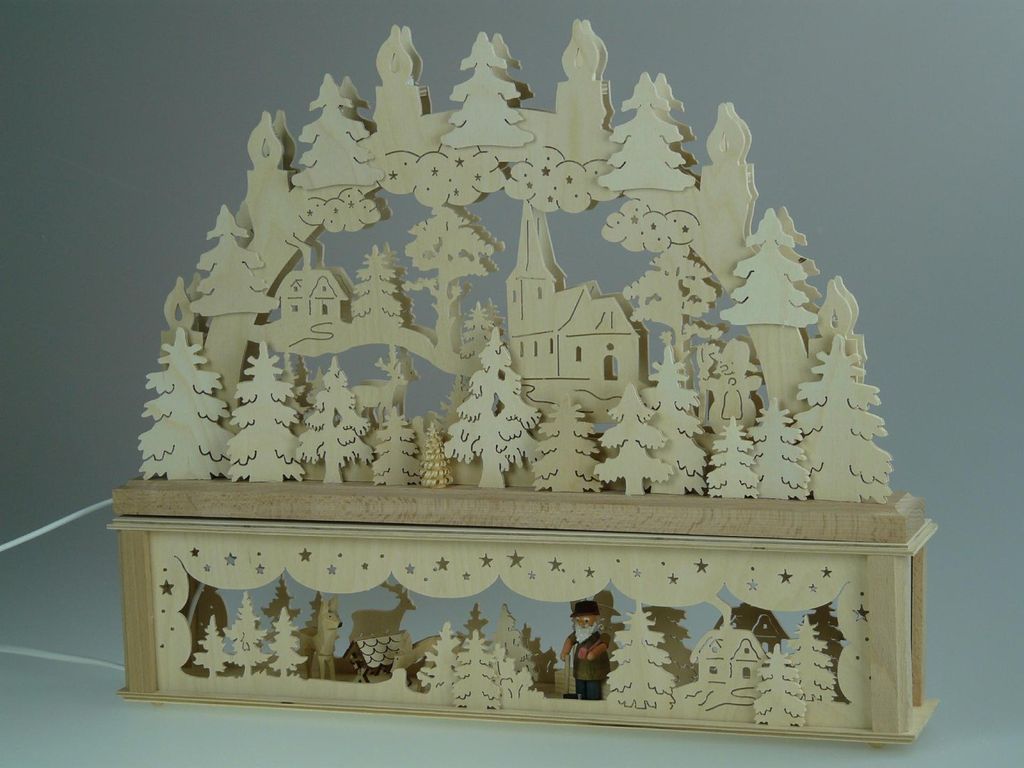 Original Erzgebirgischer Marken Schwibbogen Lichterbogen 50 x 43 cm K50-2_121
