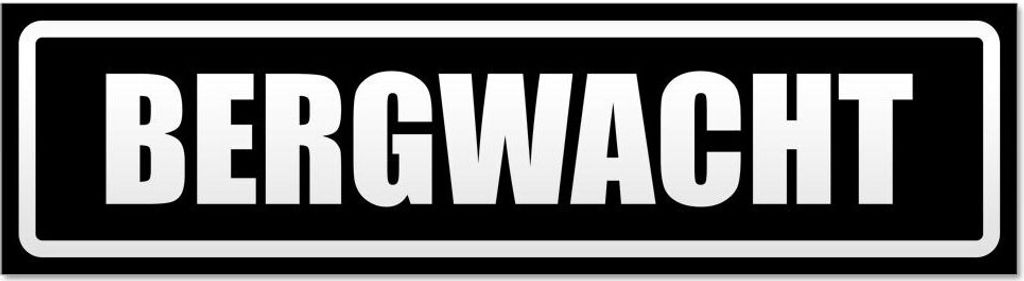 Kiwistar Bergwacht invertiert Magnetschild Schild magnetisch - 45cm Schwarz - Magnetfolie für Auto PKW Kfz