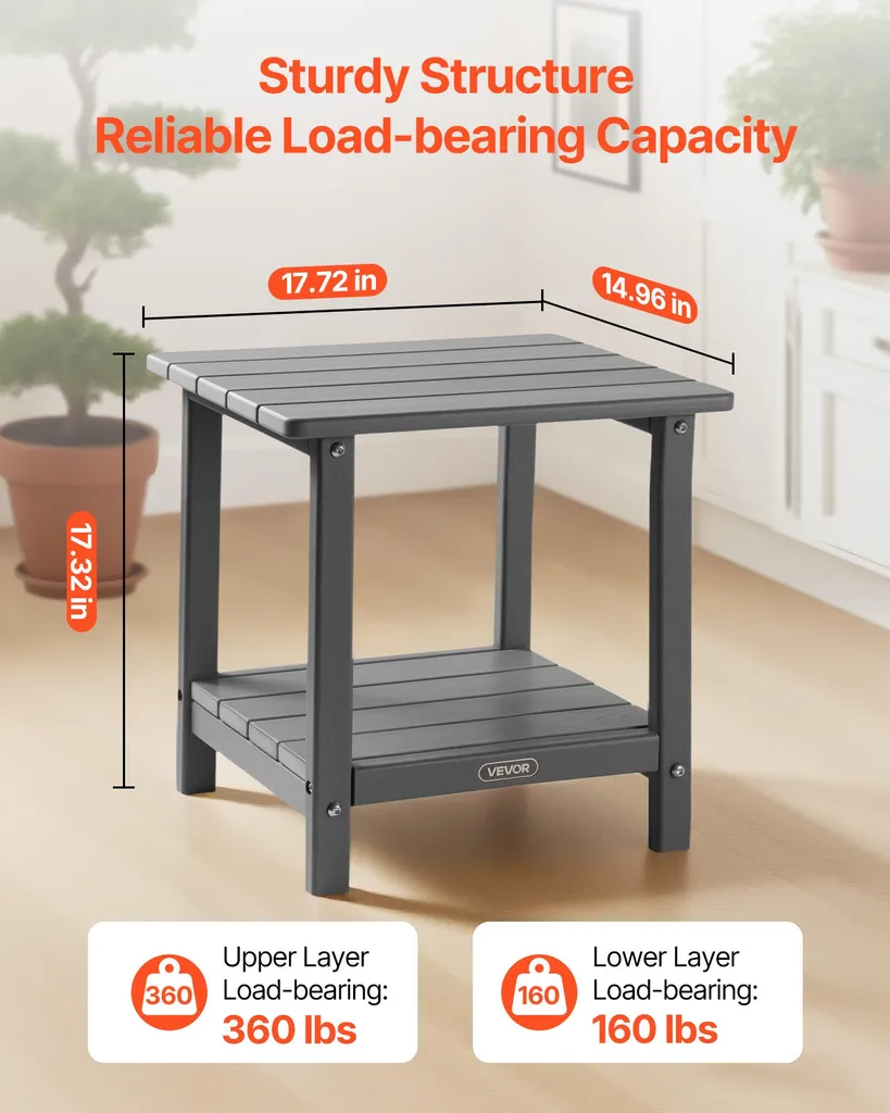 Petite Table Basse de Terrasse 45x38 cm - Support Idéal pour Transat