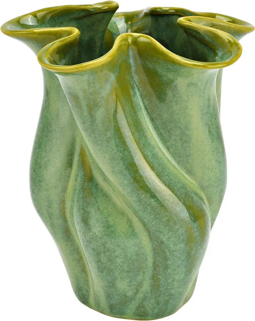 Grand vase décoratif en porcelaine torsadée pour fleurs fraîches