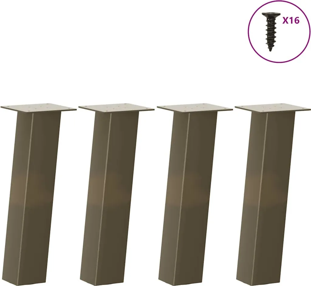 Gambe Tavolino 4 pz Acciaio Naturale 30 cm - Design Industriale DIY