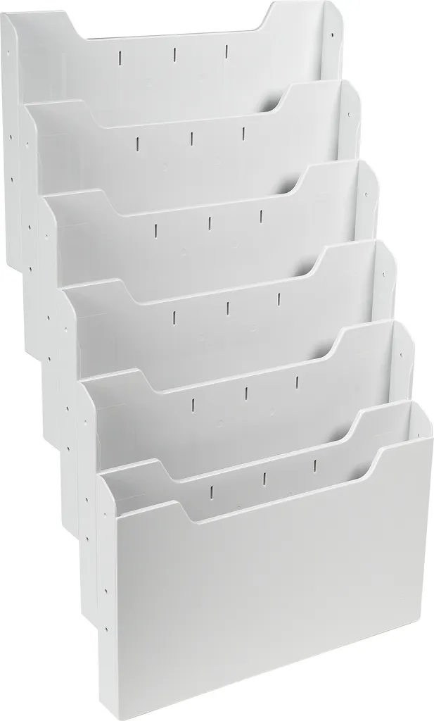 Classement mural A4 horizontal 6 cases gris pour bureau et secrétariat