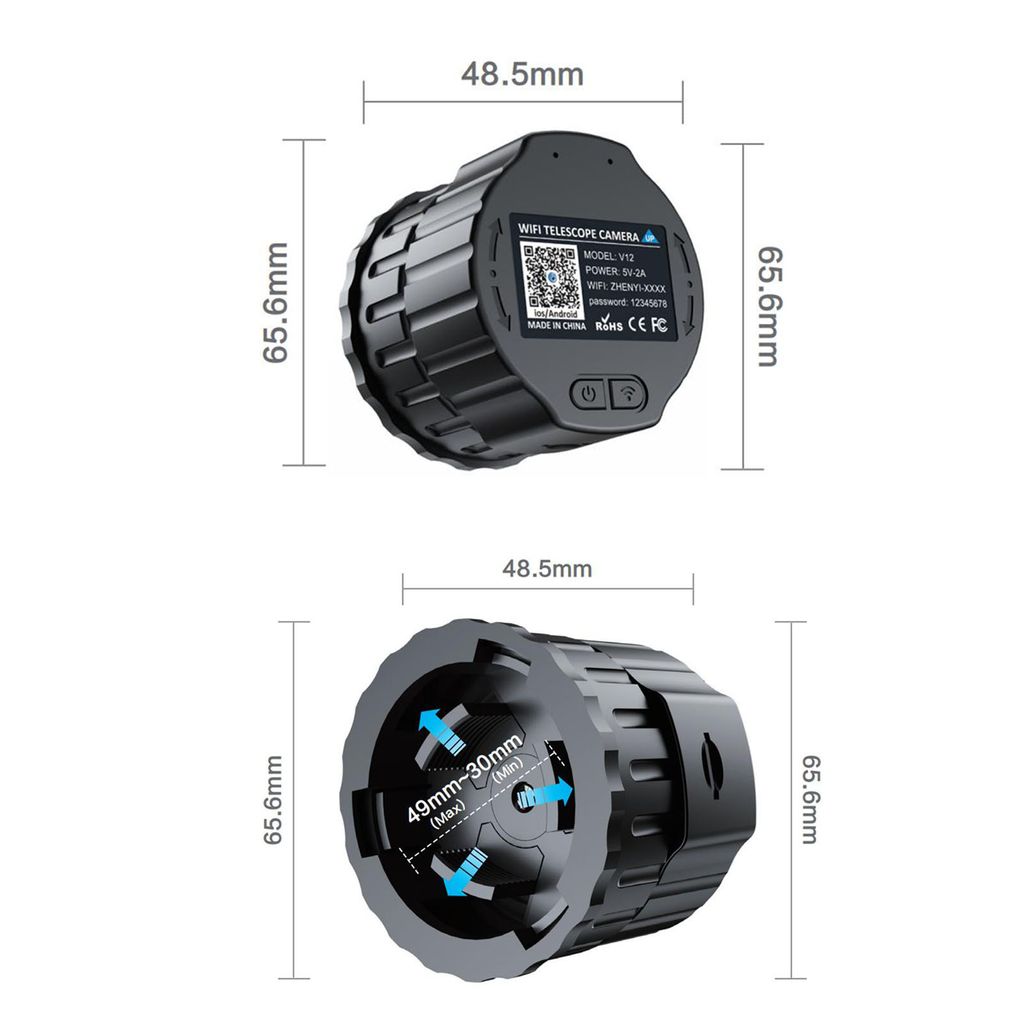 Bezdrátový digitální okulár WiFi, záznam videa 4MP 2K, Obrázek produktu 9