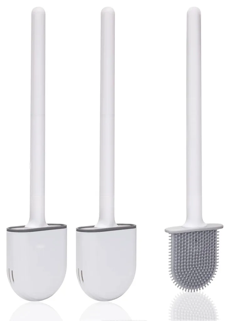 Brosse WC silicone anti-adhérente fini les odeurs et l'eau stagnante