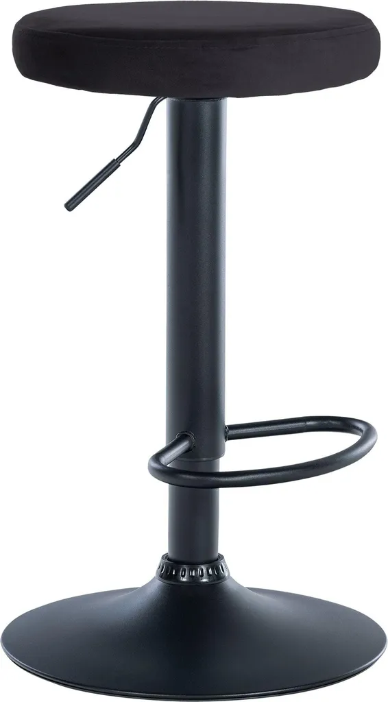 CLP Sgabello da Bar Ponte in Velluto e Cromo Nero | Design Regolabile - 7