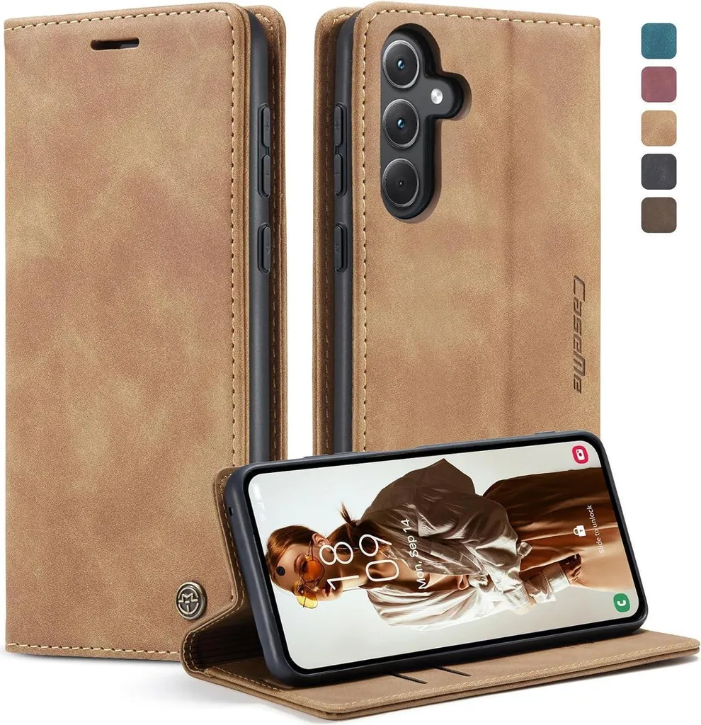 Cover Viaggio Samsung A35 5G Pelle Marrone Custodia Protettiva