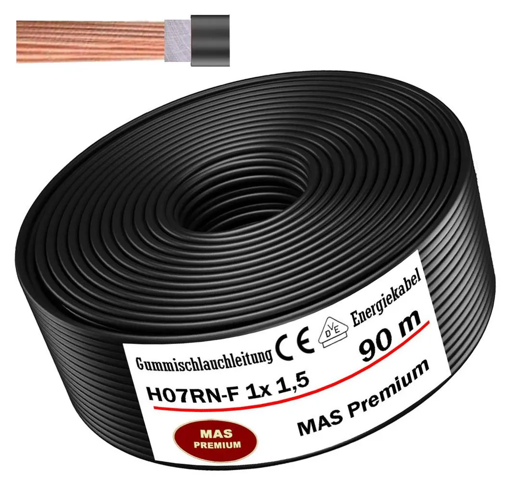 Cavo Neoprene H07RN-F 1x1,5 90m: Tubo in Gomma per Cantieri e Utensili