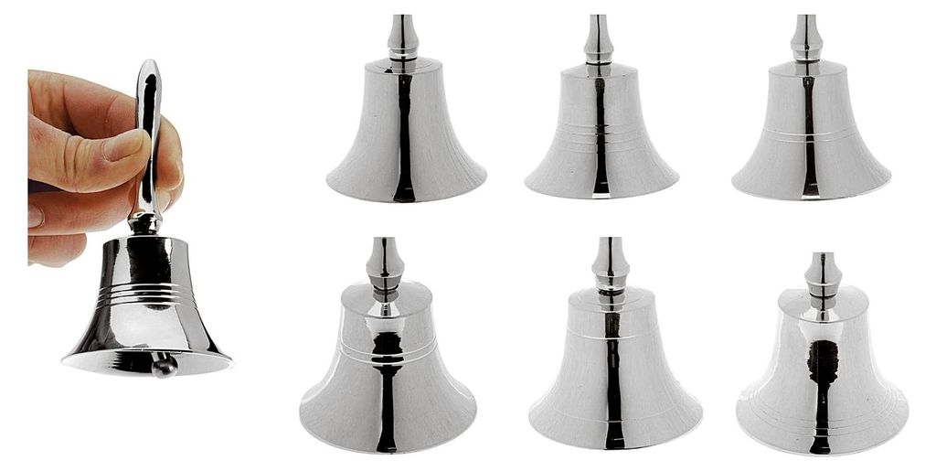Glocke aus Nickel, Metall, Silber, 5 x 5 x 11 cm