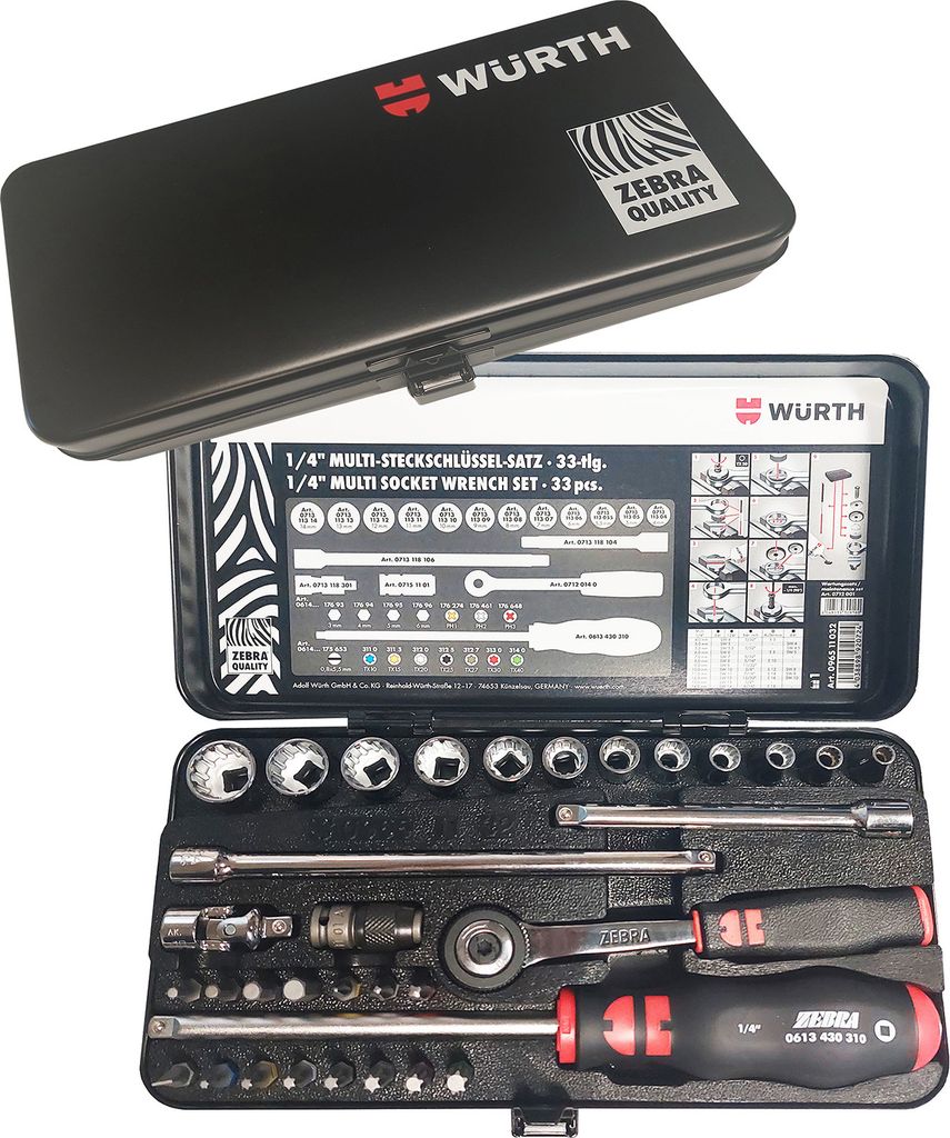 Würth Steckschlüssel 1/4 Zoll Sortiment 096511 032 Imagen del producto 